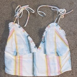 Women’s billabong striped cropped tank top